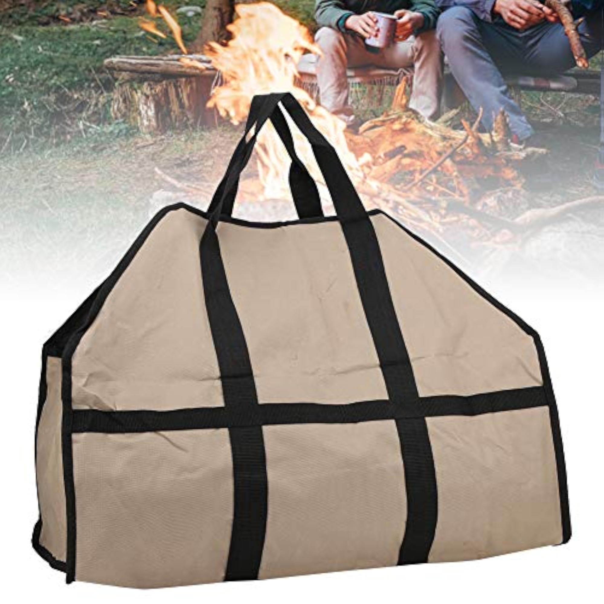 Light Weight Firewood Bag for Camping, Khaki